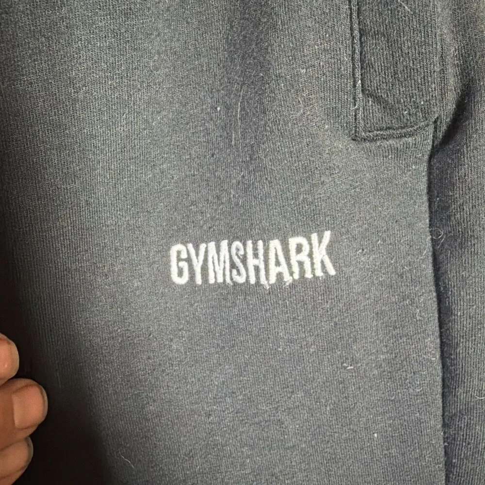Gymshark Men's Tapered Sweatpants Black Size Small Logo Drawstring - Picture 4 of 8